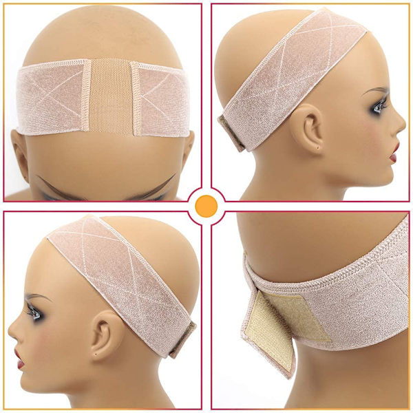 2-pack Spets Perukband Sammet Brun Plus Nude Halkfri Flexibel