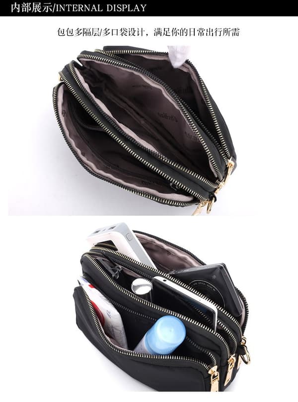 Kvinder Små Skuldertasker Multipockets Crossbody Pung Casual Håndledstaske Håndtasker black