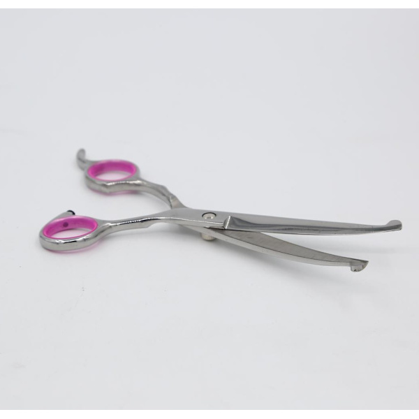 Hundesaks bøyd 19 cm Sølv/Rosa