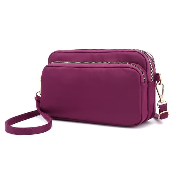 Kvinder Små Skuldertasker Multipockets Crossbody Pung Casual Håndledstaske Håndtasker purple