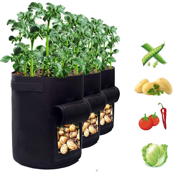 1 odlingspåse, 7 gallon förtjockad planteringsväska, potatisgrönsaker