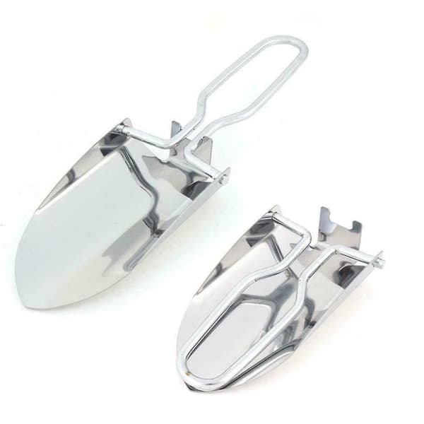 Mini Stål Sammenklappelig Foldbar Spade Camping Spade Værktøj M Have (sølv)(1 stk)