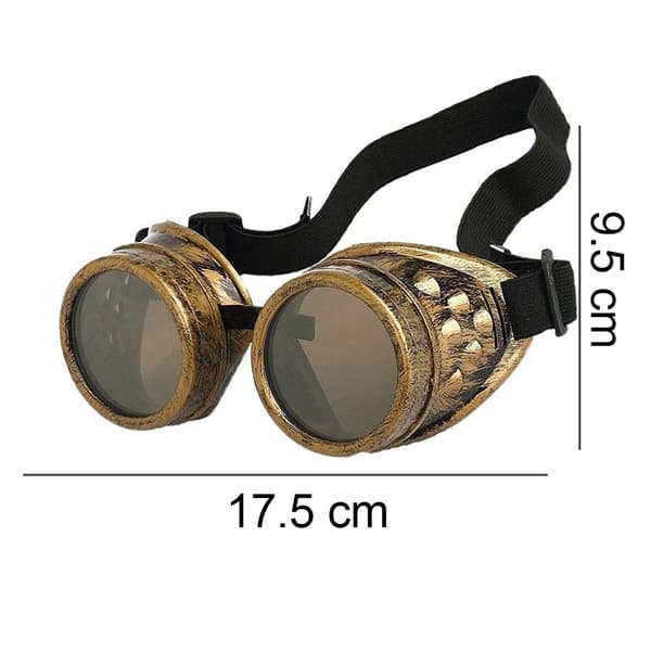 Steampunk-glasögon Kostymtillbehör Cyber Viktoriansk Svetsning ancient brass