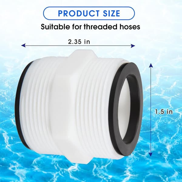 38 mm Pool Connector Kit til Intex Coleman 38 mm Slangetilslutning, Poolslangeadapter til Intex Pumper til 38 mm Poolslanger, til Pool Bypass