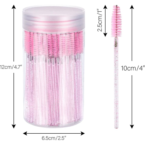 Mascara stav med beholder, engangs øjenvipper øjenbryn spoolie børste til makeup øjenvippeforlængelse spink100stk