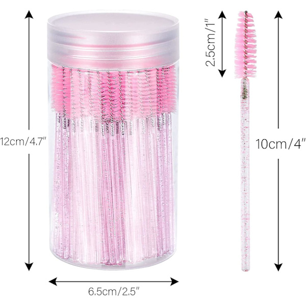 Mascaraborstar med behållare, engångsögonfransar ögonbrynsspolie borste för makeup ögonfransförlängning spink100st