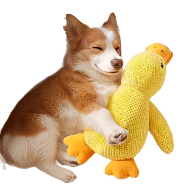 Mellow Dog Lugnande Anka - Hållbar Kvittrande Hundleksak 45cm