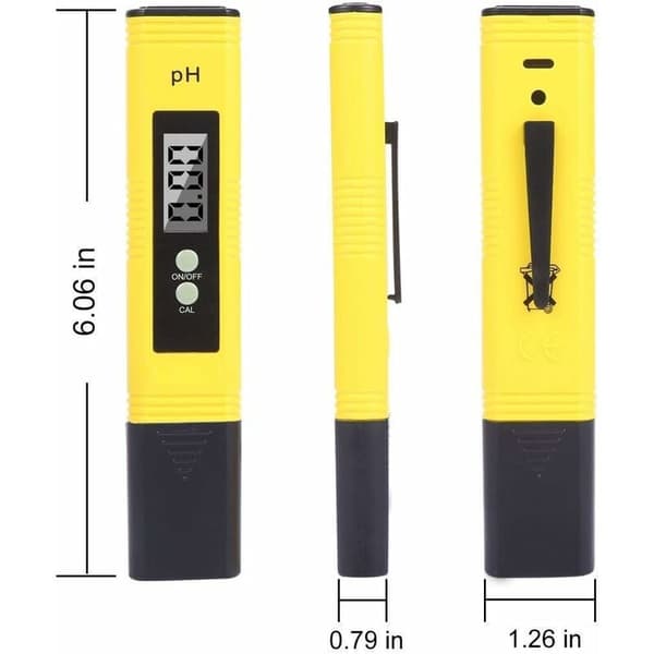 Profesjonell pH-tester, automatisk kalibreringsfunksjon gul