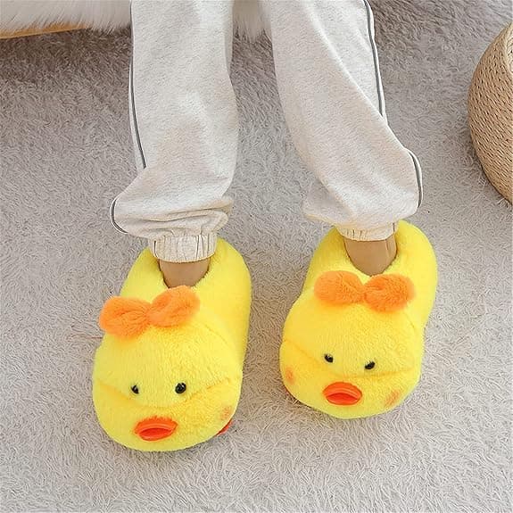Båda kode 36-44 kode stofbund gul and ny plys bomuldssko kvindelige efterår vinter Yellow duck