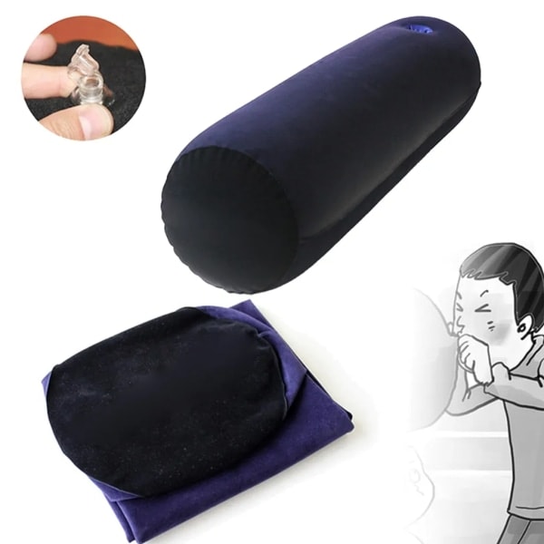 2 stk/sett Lila oppblåsbar pute Midjepute 85cm Lang rund pute +38cm Kilpute, Posisjoneringshjelp Pute Bolster for par