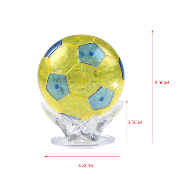 3D-krystallpuslespill for barn, lysende fotball for voksne B