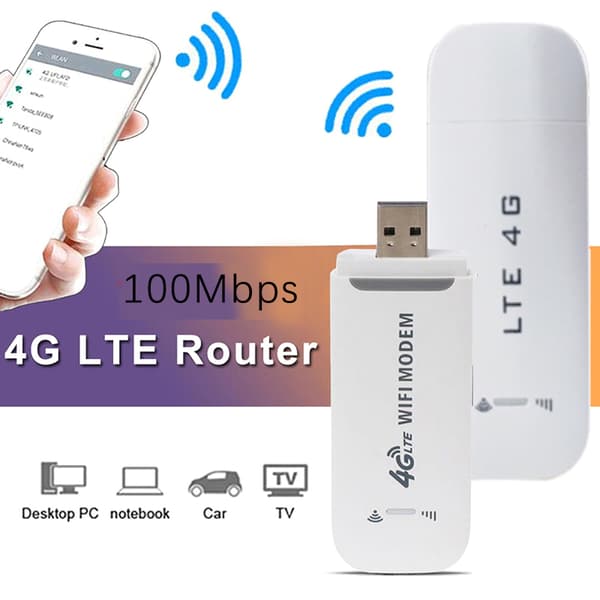 4G USB Mobil Trådlöst Bredband 100Mbps Plug-in Sändare White