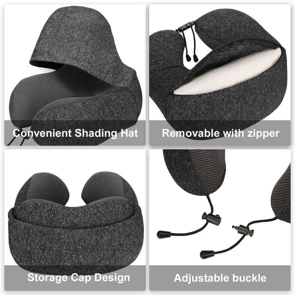 Memory foam nackkudde, resekudde med luva nackkudde