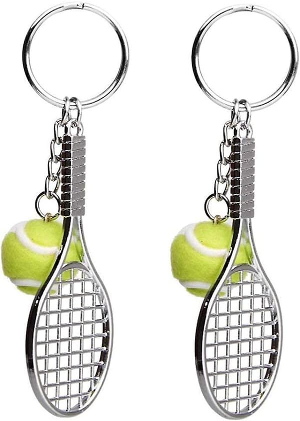2 kpl Avaimenperä Metalli tennismaila Avaimenperä Avaimenperä Tennispallo