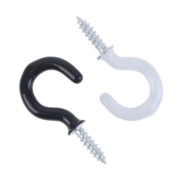 10 st Mugghängare med axel, koppkrokar Heavy Duty, skruvbara takkrokar S White