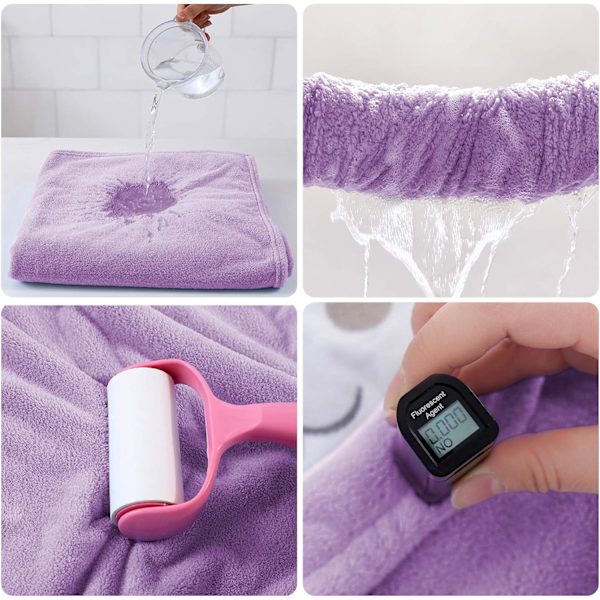 Badehåndklæde til børn, ultramyk hættehåndklæde, meget absorberende badekåbefilt, småbørn, brusegaver til drenge piger - Ekstra stor 28\" x 55\" (lilla) Purple