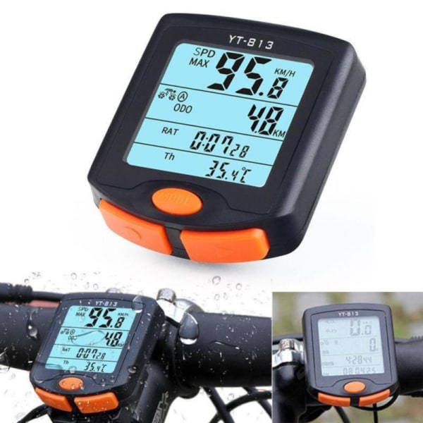 （11,5*11*3cm）Trådbunden cykelcomputer Vattentät cykelcomputer Odometer