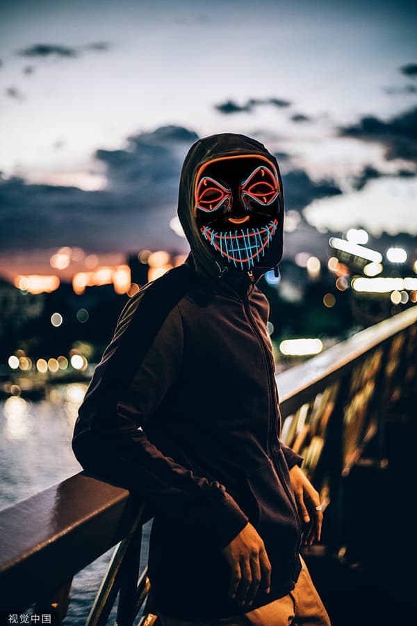 Farge LED - Musikk Hastighet LED Maske - Halloween LED Maske - LED