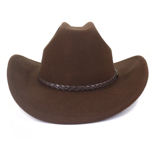 Cowboyhatt kvinnor män westernhatt bred brätte rem black