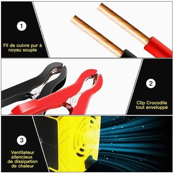 12V 6A intelligent batteriladdare för bil, motorcykel och lastbil