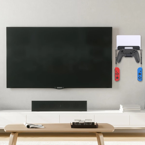 Yleismallinen seinäteline ohjaimen koukulla ja säilytystelineellä Switch/OLED:lle