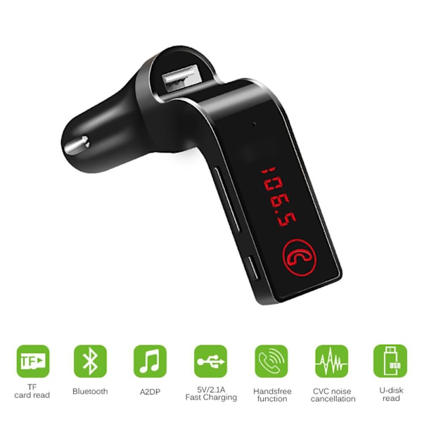 Bluetooth bil FM-sändare MP3 USB svart