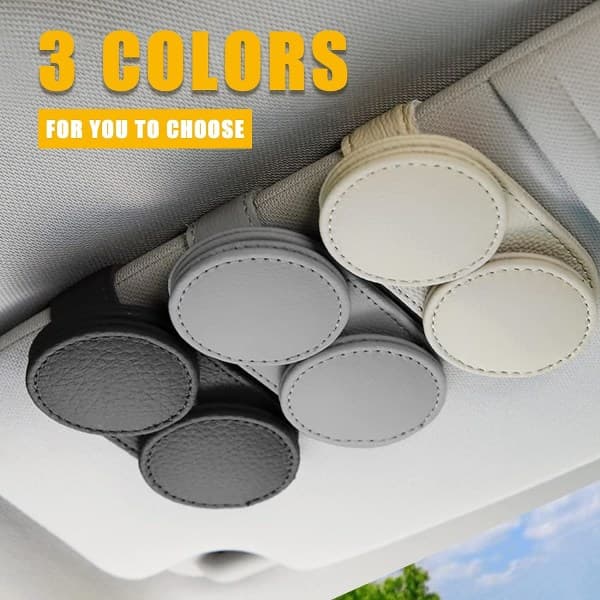 Bil Solskærm Solbrilleholder Læder Solbrille Clip Organizer