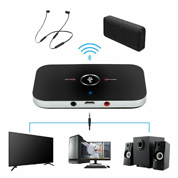2-i-1 Bluetooth-sender og -mottaker Trådløs TV Stereo o Adapter