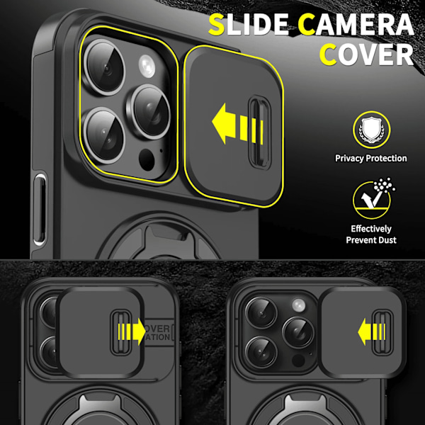 Støtsikker Magnetisk Holder Ringstativ Funda For iPhone16 15 Pro Max Plus Deksel Skyvbar Linse Kameradeksel iPhone15Plus