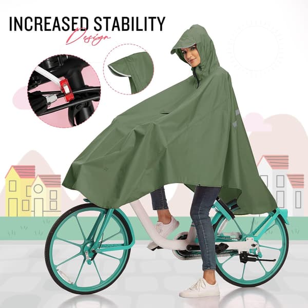 Letvægts regnjakke til cykling i poncho med hætte