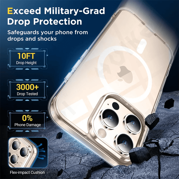 Magnetisk deksel for iPhone 16 Pro Max Plus krystallklart beskyttende med Magsafe transparent deksel iPhone16Pro