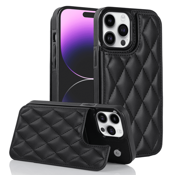 Lommebok Dobbel Knapp Liten Duftende Vind Kort Flip Lærveske For iPhone 15 Pro Max Plus iPhone15