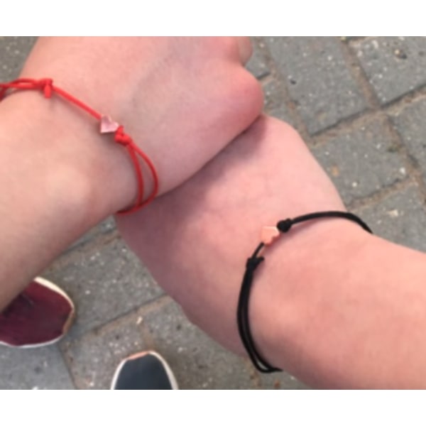 Pararmband guldhjärta vänskapsarmband kärlekskort svart