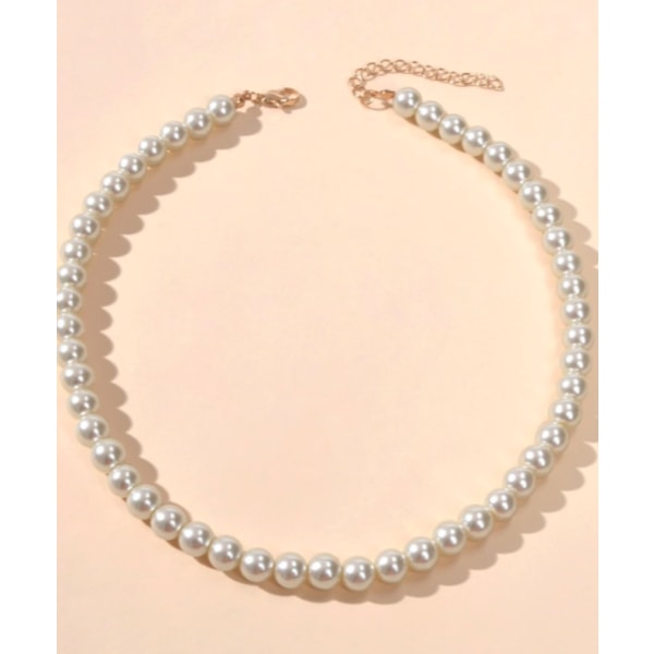 White pearls Design Halsband ALL HANDMADE NYHET LOVE UNIKA vit