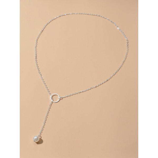 silverring vit pärla HALSBAND NEW! UNISEX