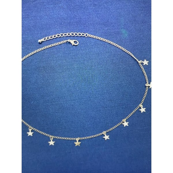 Moon Stars SILVER Halsband vacker länk G745 silver