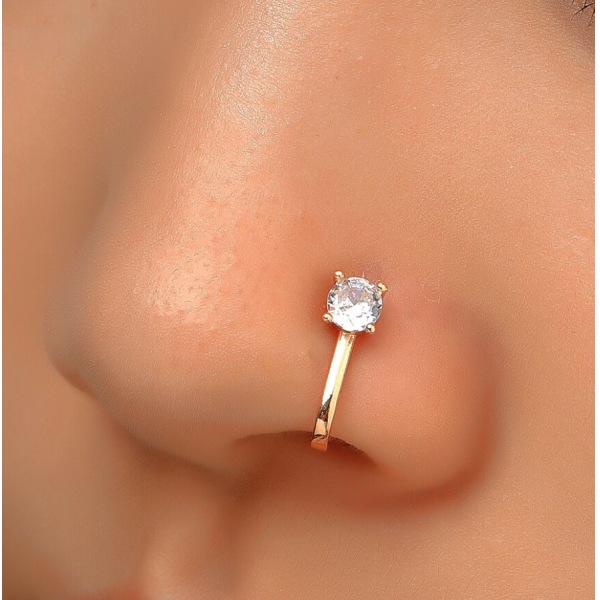 1 guld Diamond piercing NYHET näsa, mun, öra, navel DESIGN guld