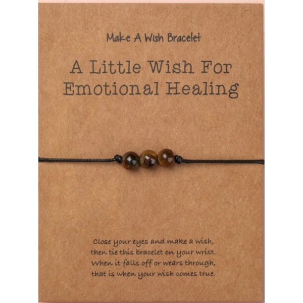 Brun Healing armband Kärlek vänskapsarmband Make a Wish