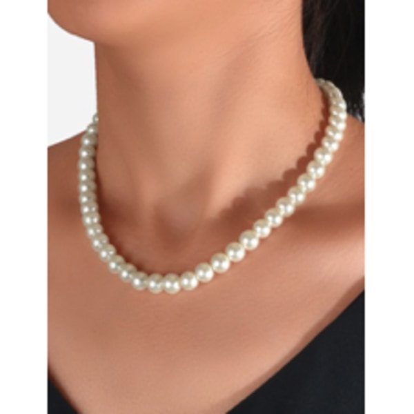 White pearls Design Halsband ALL HANDMADE NYHET LOVE UNIKA vit