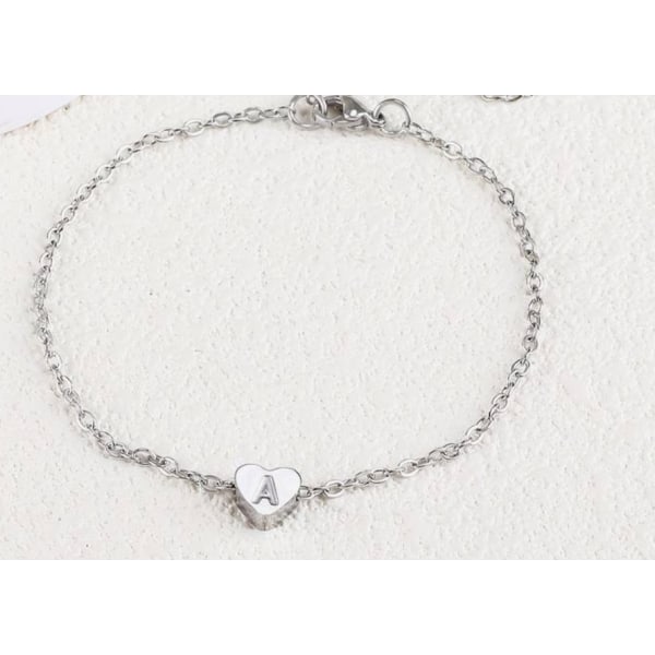 M BOKSTAV RUND SILVER ARMBAND