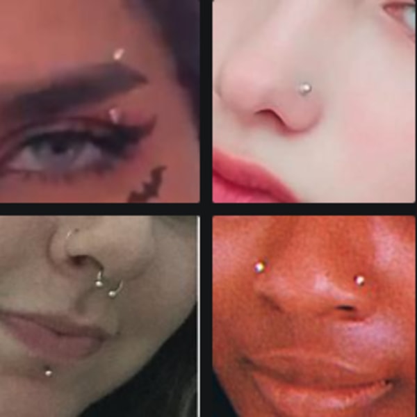 3 par olika storlekar diamant  öron piercing HOT näsa DESIGN Decor Nose
