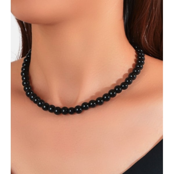 Black pearls Design Halsband ALL HANDMADE NYHET LOVE UNIKA svart