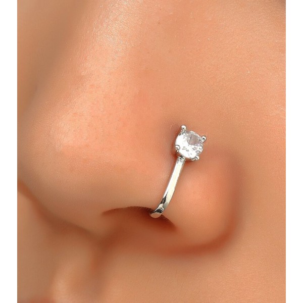 1 silver diamond piercing NYHET näsa, mun, öra, navel DESIGN silver