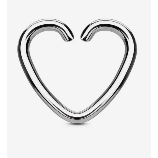 1 st hjärta silver Näsring piercing näsa, mun, öra, navel DESIGN silver