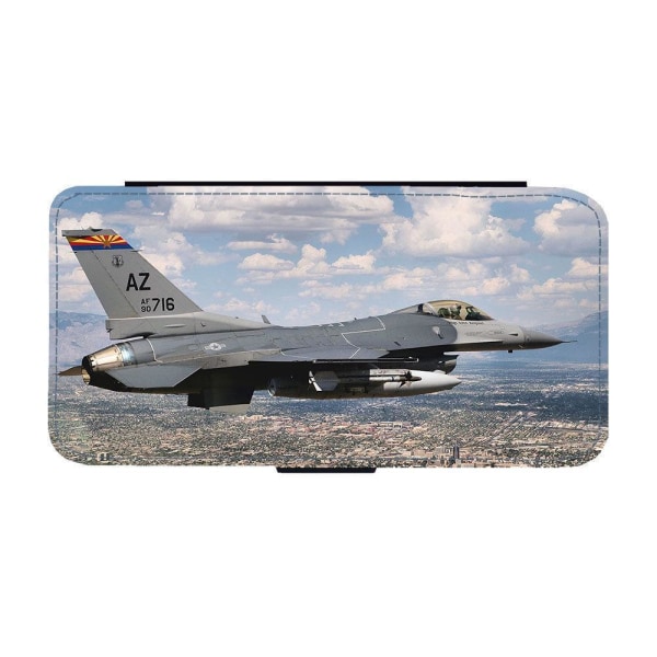 F-16 Fighting Falcon Jaktflygplan iPhone 14 Plus Plånboksfodral multifärg