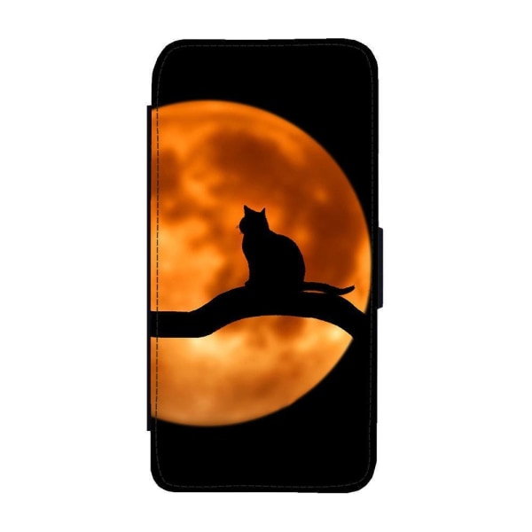 Katt i Månen iPhone 14 Plus Plånboksfodral multifärg