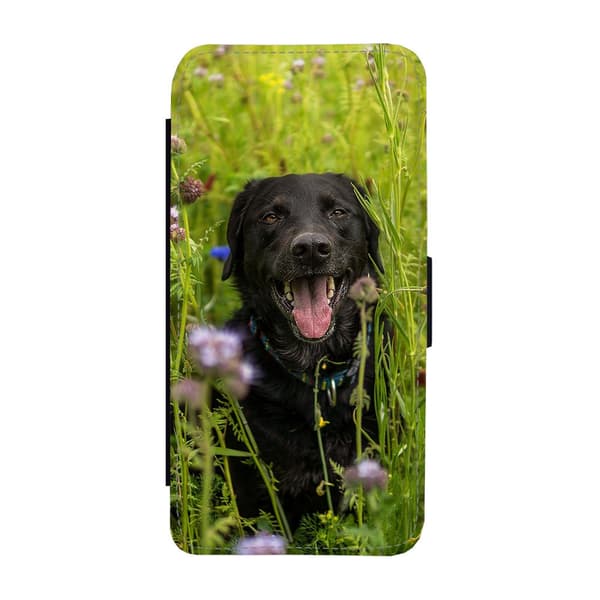 Svart Labrador iPhone XS Max Flip Mobilfodral