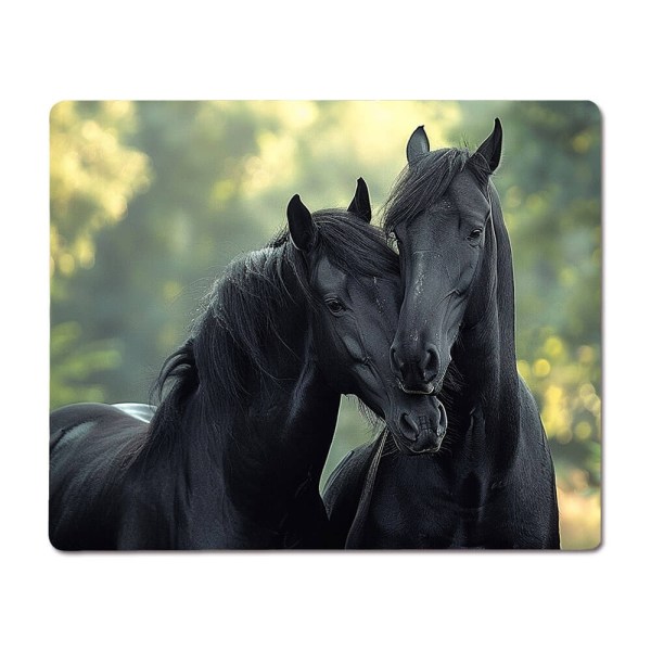 Svarta Hästar Metall Poster, Svarta Hästar Metallaffisch multifärg