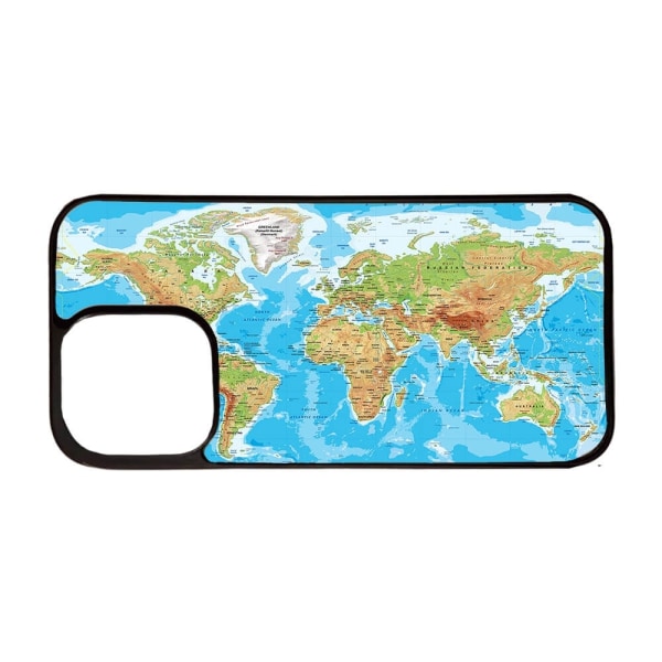 Karta över Världen iPhone 15 Plus Skal multifärg