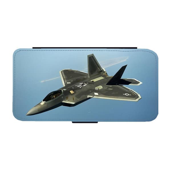 F-22 Raptor Jaktflygplan iPhone 13 Pro Max Flip Mobilfodral